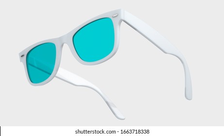 Sun glasses isolated on background. 3d rendering - illustration