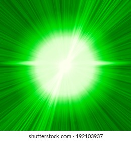 sun and green background 