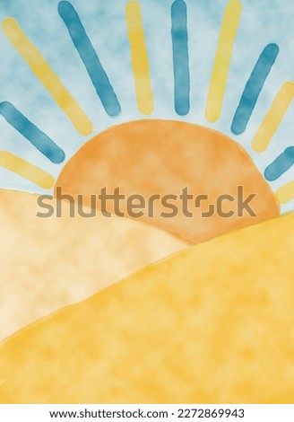 Sun Landscape Background for a Here Comes the Son Sunshine Baby Shower Theme. Ready for posters, bannes, cards, invitations and more. Just add the text in any editor you wish
