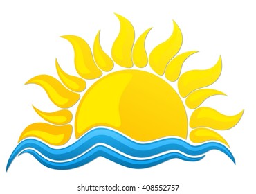 Sun Logo Blue Wave Stock Illustration 408552757 | Shutterstock