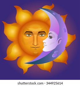 Sun Moon Stock Illustration 344925614 | Shutterstock