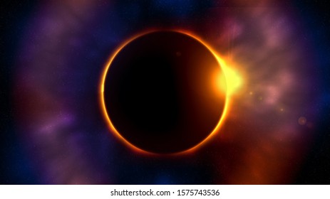 the sun and the moon same line in the galaxy so beautiful look the space lover