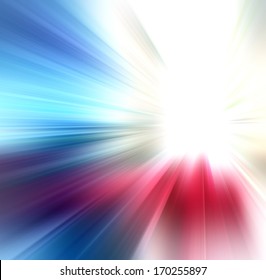 sun on blue, red, green and beiege background