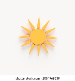 Sun with rays. 3d render illustration.