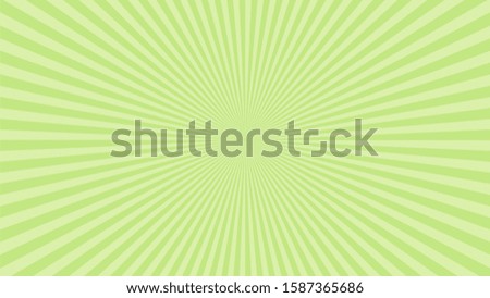 Sun rays background. Green radiate sun beam burst effect. Sunbeam light flash boom. Template starburst poster. Sunlight star, sunrise glow burst. Solar radiance glare retro design illustration