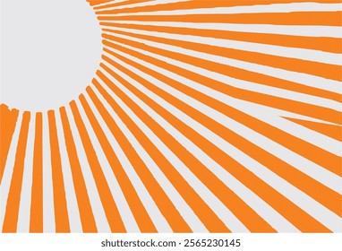 Sun rays copy space background. Orange light blank to add text for poster, banner or flyer. Sun rays is symbol of hope, renewal, and divinity.