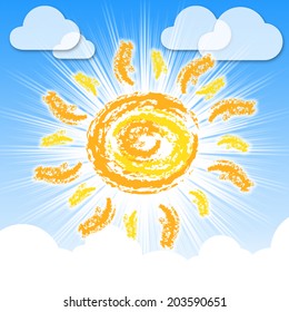 Sun Rays Indicating Summer Time And Sunshine