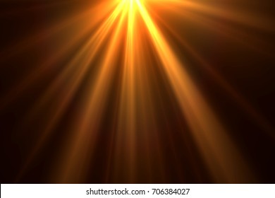 Sun Rays Isolated On Black Background For Overlay Design 