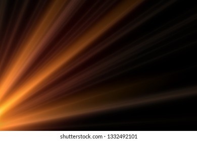 Sun rays light isolated on black background for overlay design