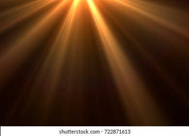 Sun Rays Light Isolated On Black Background For Overlay Design