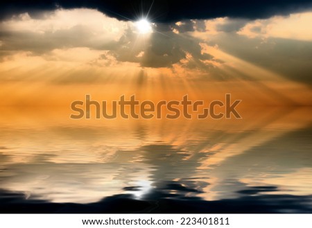 Similar – Image, Stock Photo Midnight sun at North Cape