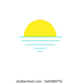 The sun is setting in the horizon.