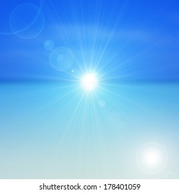 sun sky sea and rays flare background  - Shutterstock ID 178401059