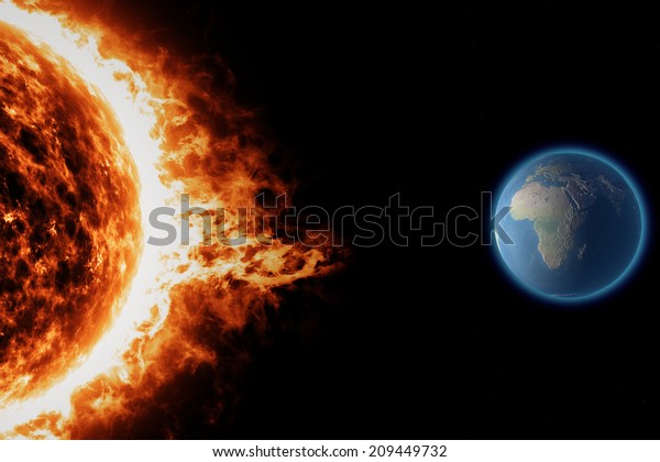 Sun, solar storm, earth, space\
universe. Elements of this image are furnished by\
NASA