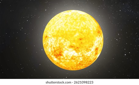 Sun from space . 3d render.