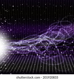Sun Space Background Showing Transmitting Solar Energy 