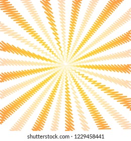 Sun Sunburst Wavy And Curly Rays Pattern