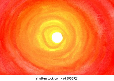 Sun in watercolor background