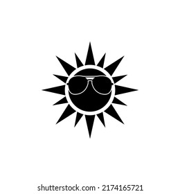 Sun Wearing Sunglasses Icon Isolated On White Background