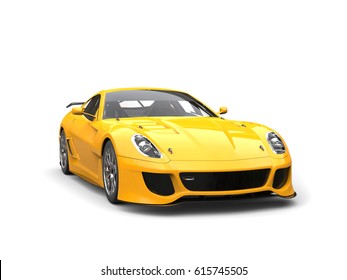 Sun Yellow Urban Sports Car - Studio Shot - 3D Render