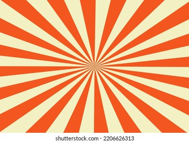 Sunburst Pattern Background, Orange Color, Burst Illustration Template For Product Backdrop, Banner, Poster.