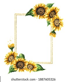 3,686 Sunflower border watercolor Images, Stock Photos & Vectors ...