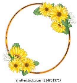 Sunflower Invitation template design 300DPI 