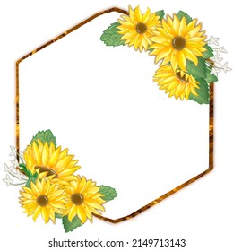 Sunflower Invitation templates white background 300DPI