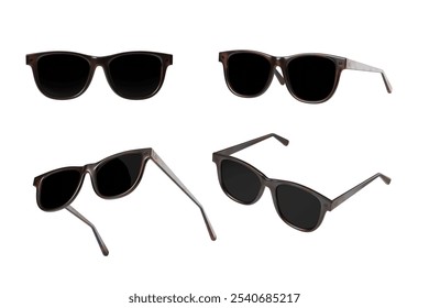 Sunglasses in different angles on a white background. Fashion accessory concept. 3D Rendering - Powered by Shutterstock