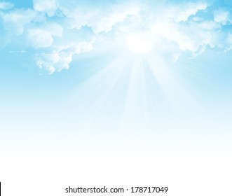 Sunlight and blue sky background