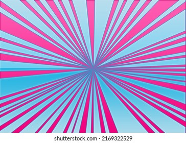 Sunlight Horizontal Background. Pink Color Burst Background. Illustration. Sun Beam Ray Sunburst Pattern Background. Retro Bright Backdrop. Starburst Wallpaper. Circus Poster