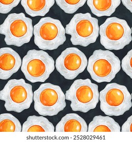 Sunny side up egg seamless pattern