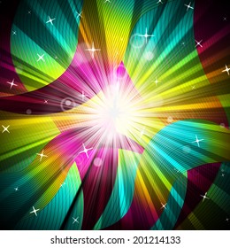 Sunrays Background Indicating Multicolored Radiance And Colours