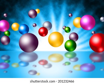 Sunrays Sphere Representing Sunburst Round And Multicoloured