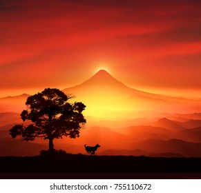夕焼け 日本 のイラスト素材 画像 ベクター画像 Shutterstock