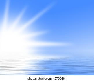 Sunrise Over Ocean Stock Illustration 9714541