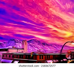 Sunrise Over Old Fire Hall In Kamloops Bc