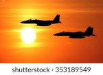 sunset fighter jet