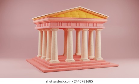 Sunset Hues on Classical Facade: A Modern Twist on Antiquity
