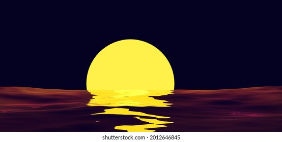 水面 月 のイラスト素材 画像 ベクター画像 Shutterstock