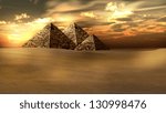 Sunset over the pyramids