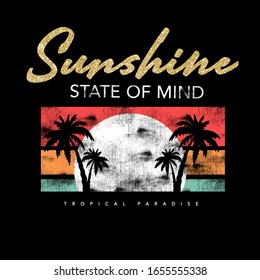 Sunshine Graphic Design For T Shirt, Apparel And Other Uses.