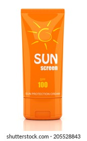 Suntan Cream Tube Isolated On White Stock Illustration 205528843 ...