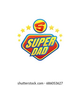 Super Dad Emblem Super Hero Logo Stock Illustration 686053627