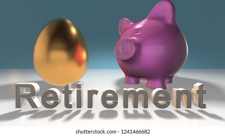 Super Fund Retire With Income In Superannuation Nest Egg - 3D Illustration Rendering