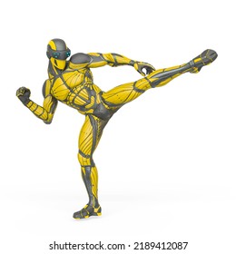 Super Hero Exosuit Doing Side Kick Stock Illustration 2189412087 ...