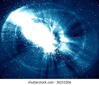 Super Nova On A Dark Blue Background