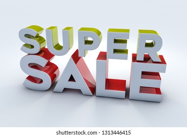 Super Sale On Isolated Background. 3d Render.