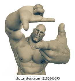 Super Soldier Is Framing You, 3d Illustration