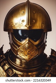 Super Soldier With Golden Armor, 3D Illustration.